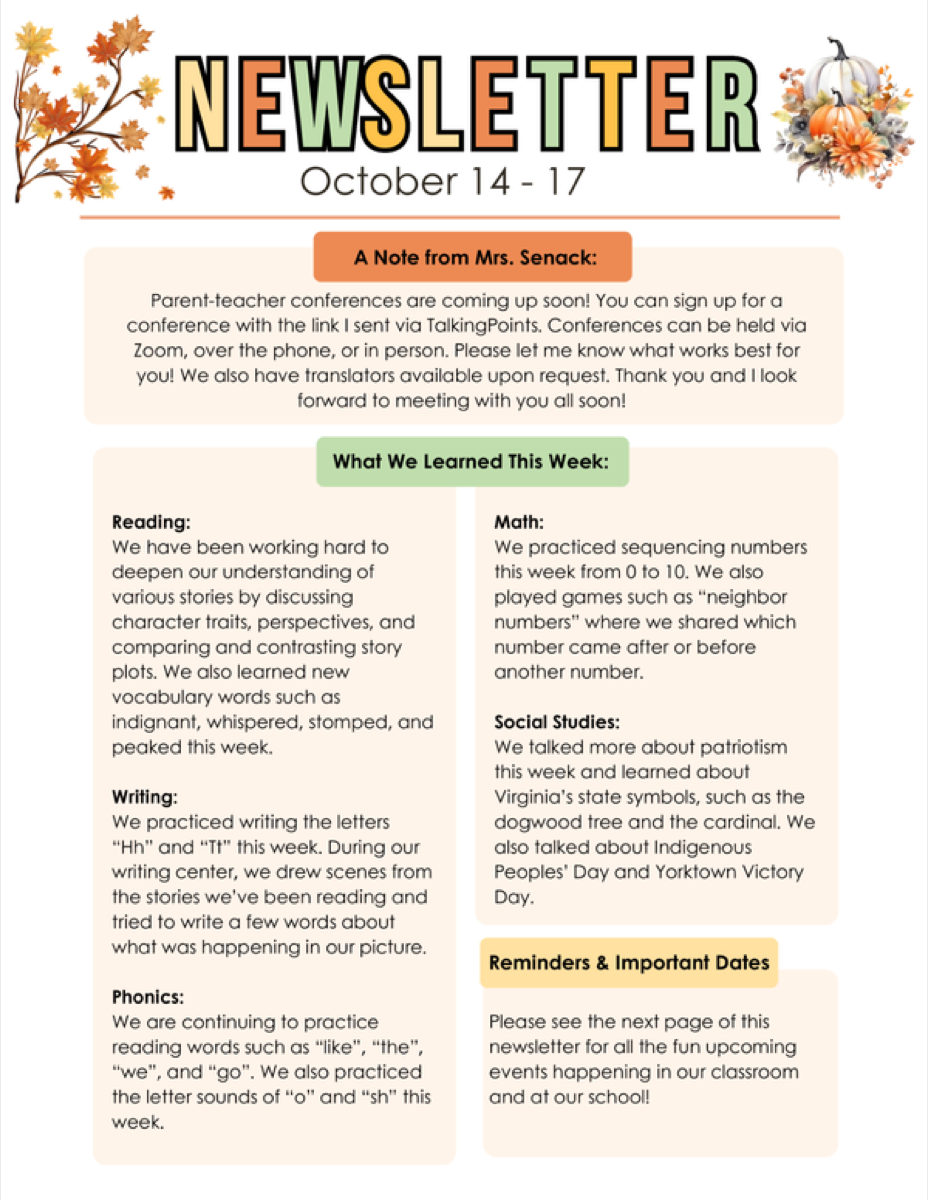 Preview of Weekly Newsletter